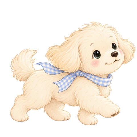 Better, wearing a blue gingham scarf