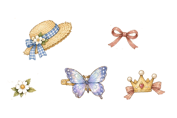A collection of hats, ribbons, flowers and clips for Better